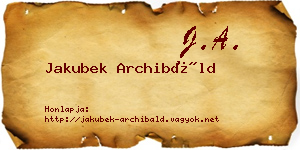 Jakubek Archibáld névjegykártya